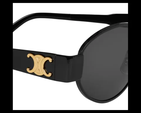 CELINE Triomphe Metal Ovale CL40235U Black